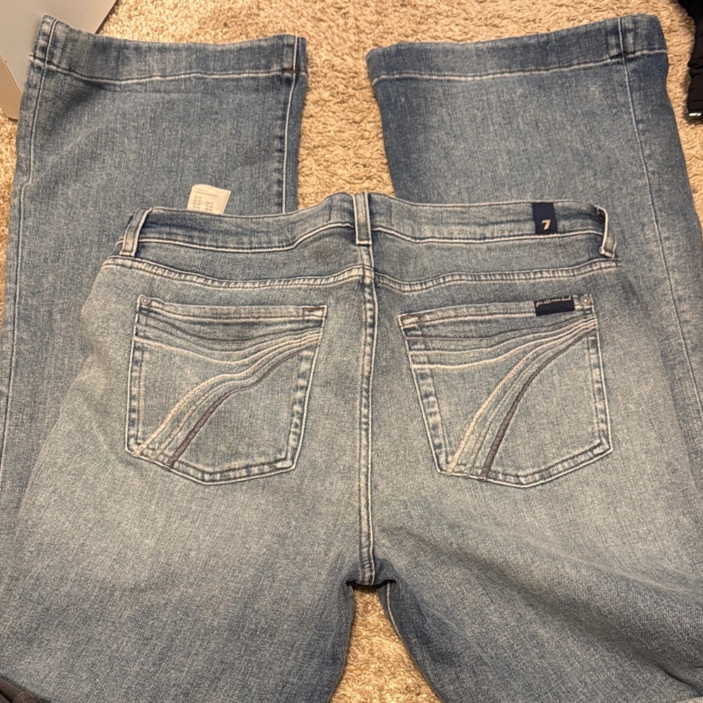 7 For All Mankind Women's Light Blue Boot Cut Jeans